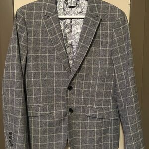 Lief Horsens Gray Plaid Men's Lined Blazer. 40S.